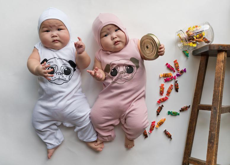 The cutest twins on the block, Singapore - Apr 2016